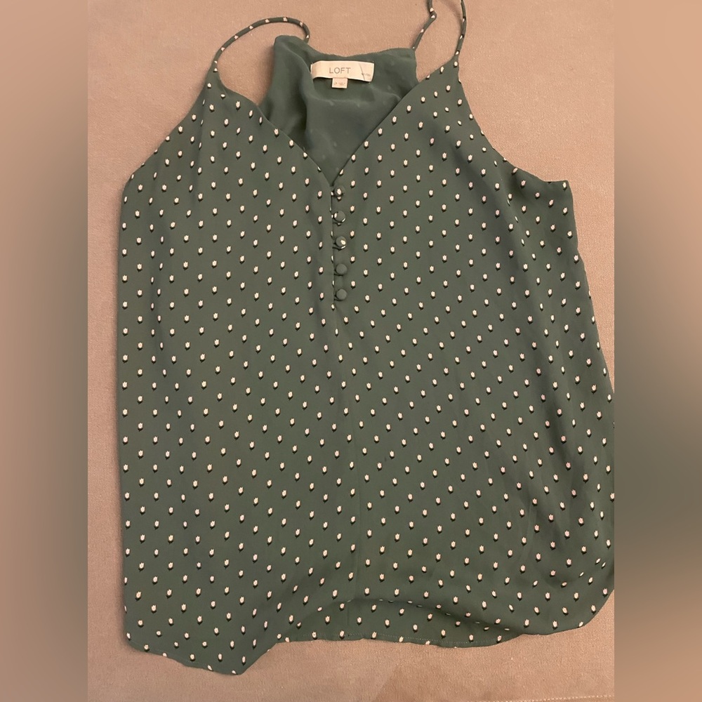 Loft tank top with mini rose detail